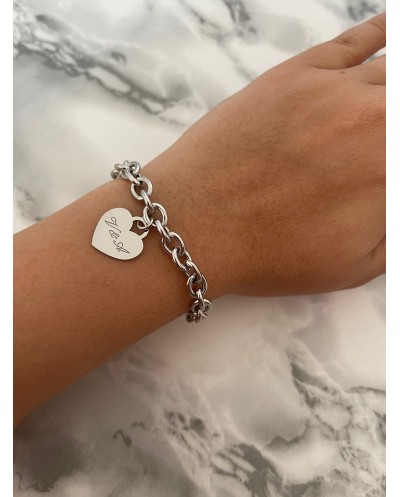 Bracciale Maglia con Cuore Personalizzato